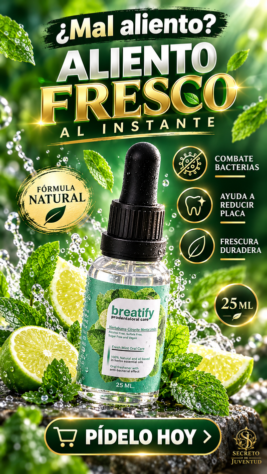 Gotas para refrescar el aliento con extracto de menta y manzanilla